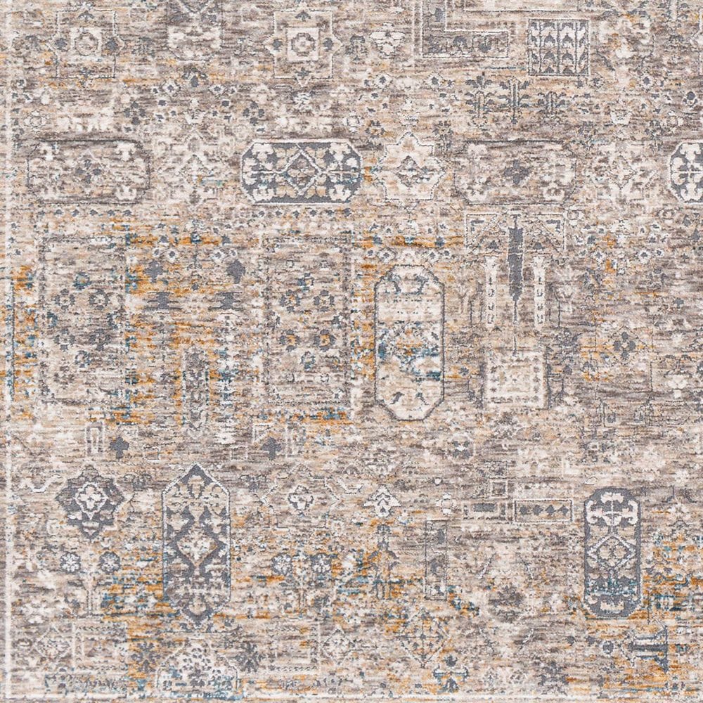 Surya Cardiff CDF-2310 Charcoal, Light Gray, Medium Gray, Camel and Blue 2' x 2'11" Area Rug, , large