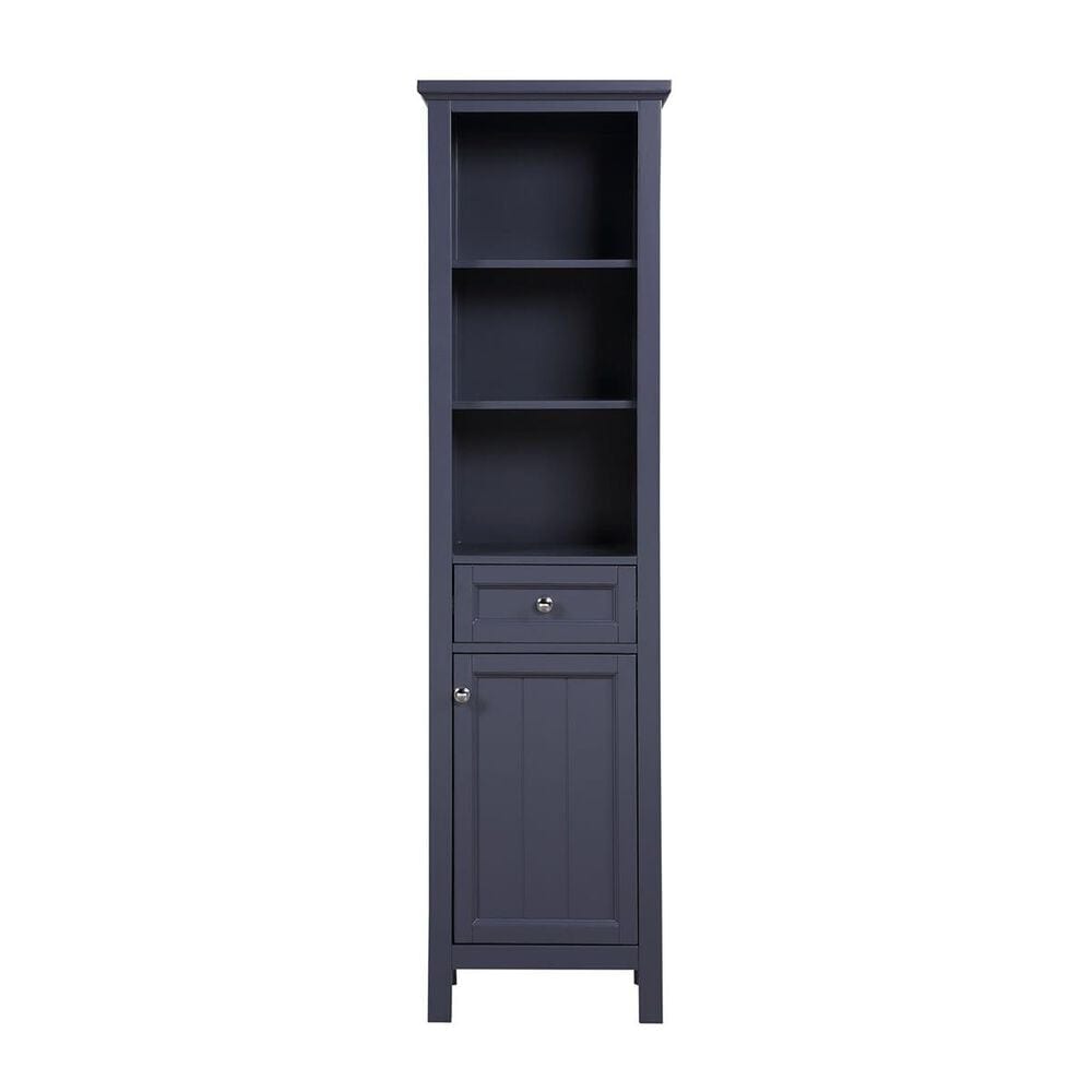 Aurafina Cunningham Free Standing Linen Closet in Harbor Blue, , large