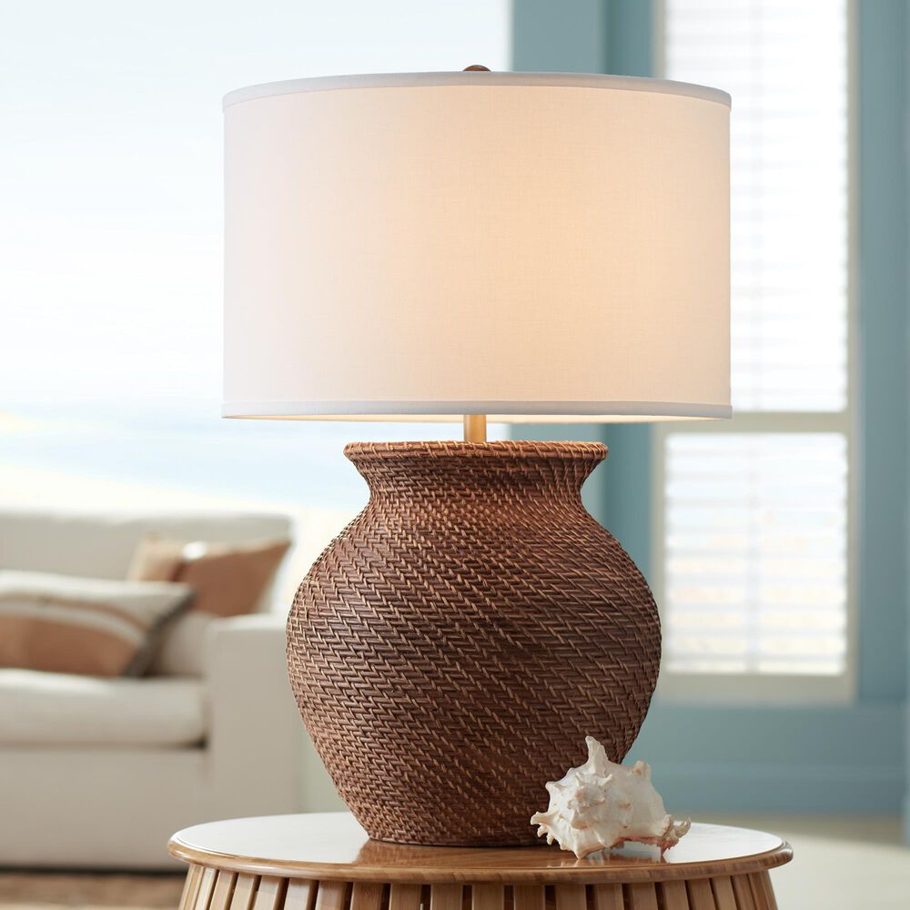 Pacific Coast Lighting Tinley Table Lamp in Brown Weave, , large