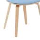 Armen Living Jaguar Side Chair with Light Blue Upholstery in Oak, , large
