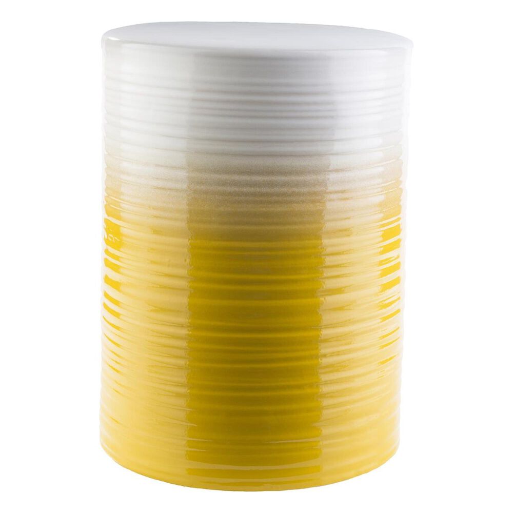 Surya Inc Waverly Ceramic Stool in Lemon, Butter, Ivory - 18.1''H, , large