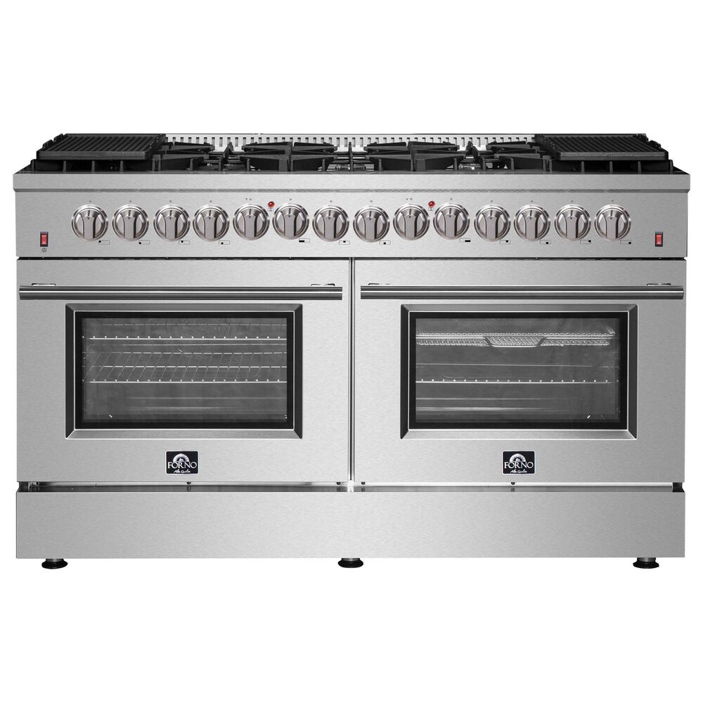Forno Galiano 60" Freestanding Dual Fuel Range in Stainless Steel, , large