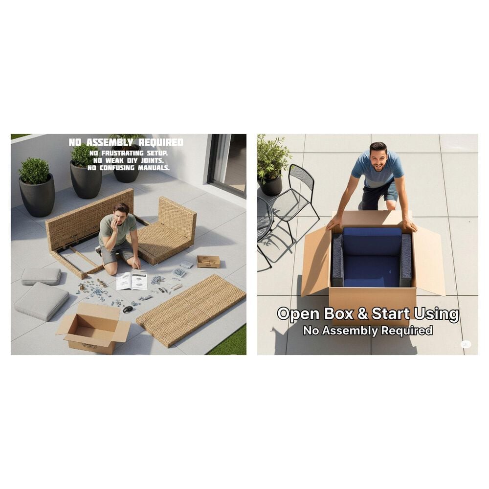 Hearth and Haven 66" Outdoor Loveseat with Cushions in Grey Mix, , large