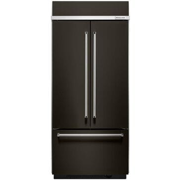 KitchenAid 20.8 Cubic Foot Built-In French Door Refrigerator with Platinum Interior Design in Black Stainless Steel, , large