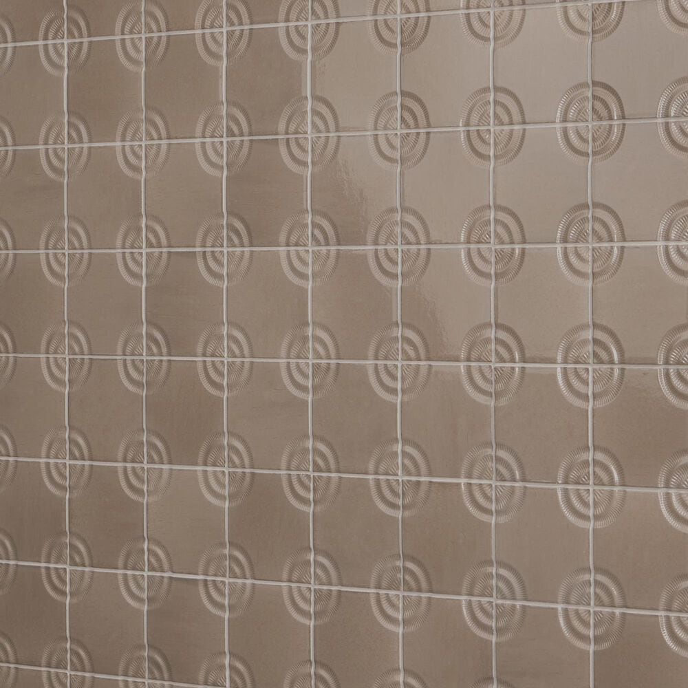 Dal-Tile Relicca Antique 4" x 4" Square Circle Ceramic Tile, , large