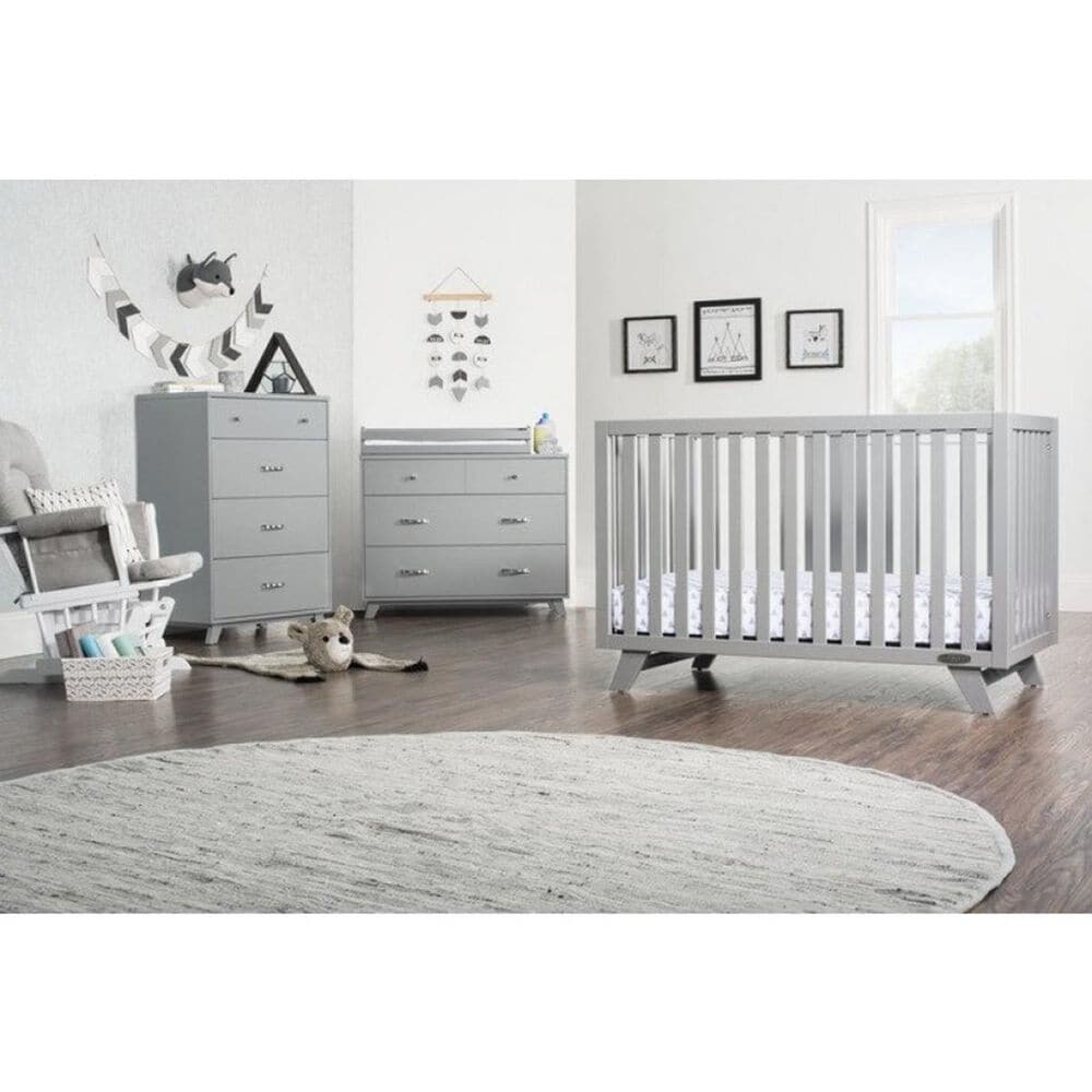 Foundations Worldwide Soho 4-In-1 Convertible Crib in Cool Gray, , large