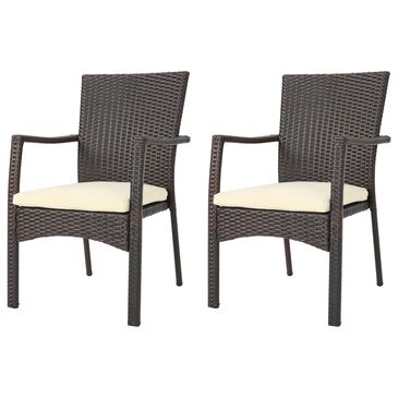 Noble House Corisca Patio Dining Chair in Multi-Brown (Set of 2), , large