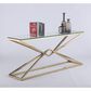 Monroe Double Pyramid Sofa Table in Gold, , large