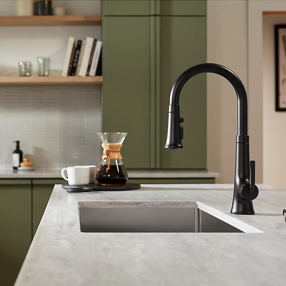 Kohler Tone Pull Down Kitchen Faucet in Matte Black, , large