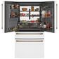 Cafe 27.8 Cu. Ft. Capacity 4-Door Smart French Door Refrigerator in Matte White, , large
