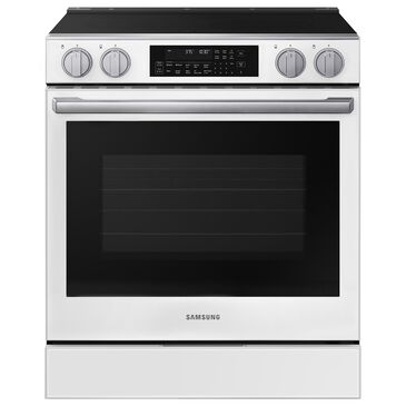 Samsung Bespoke 6.3 Cu. Ft. Smart Slide-In Electric Range with Illuminated Precision Knobs in White Glass, , large