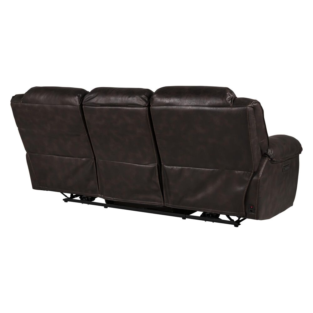 Oxford Furniture Cheers Power Reclining Sofa with Power Headrest in Cowboy Dark Brown, , large