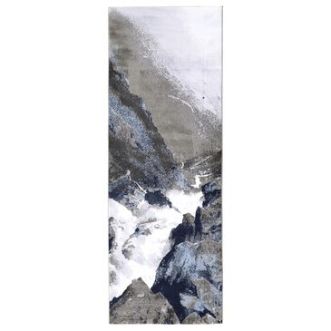 Feizy Gaspar 2"10" x 8" Gray and White Runner, , large