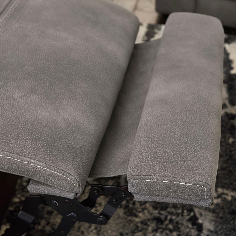 Ashley Next-Gen DuraPella Power Console Loveseat with Power Headrest in Slate, , large