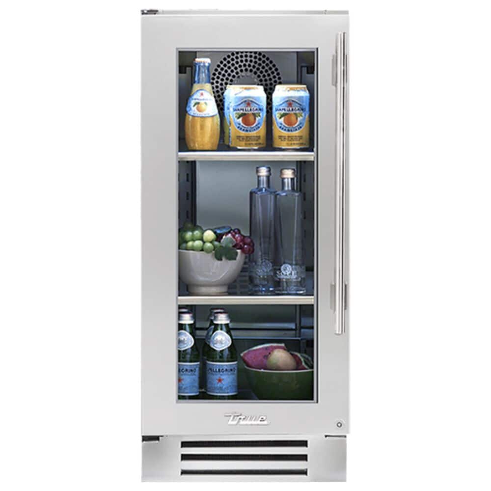 True Residential 3.1 Cu. Ft. Undercounter Refrigerator with Left Hinge and Glass Door in Stainless Steel, , large