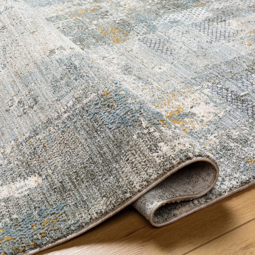 Surya Dresden Dusty Sage, Taupe, Deep Teal, Off-White, Ink Blue, Light Gray and Mustard 2'7" x 3'11" Area Rug, , large