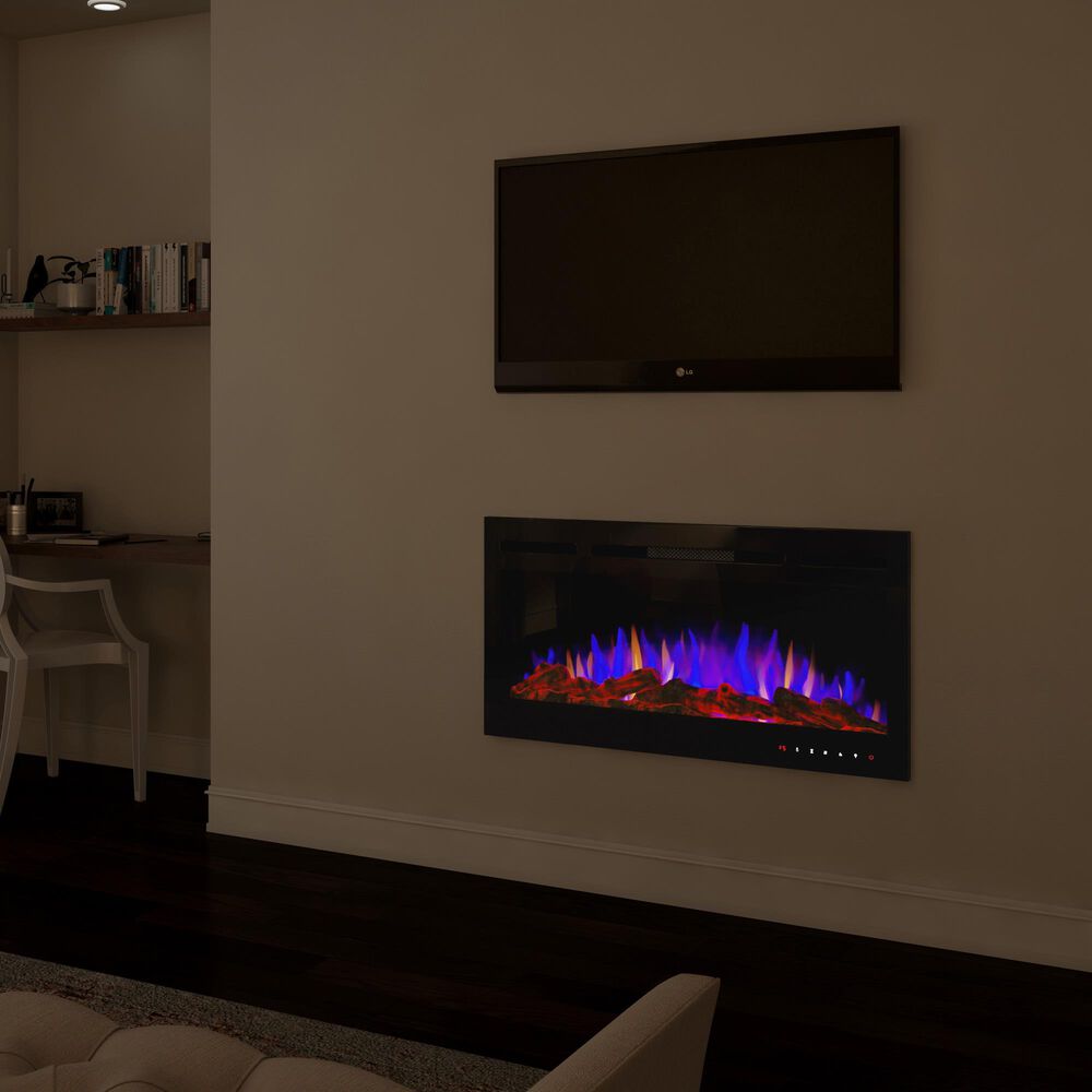 Timberlake Hastings Home 36&quot; Electric Fireplace Wall Mount in Black, , large