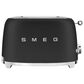 Smeg 2-Slice Retro Style Toaster in Matte Black and Stainless Steel, , large