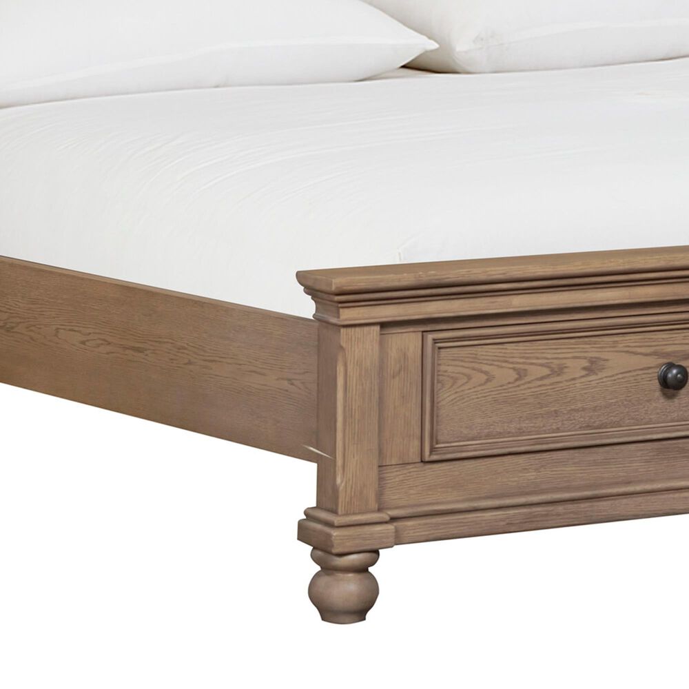 Riva Ridge Oxford Queen Sleigh Storage Bed in Tan with USB Ports, , large