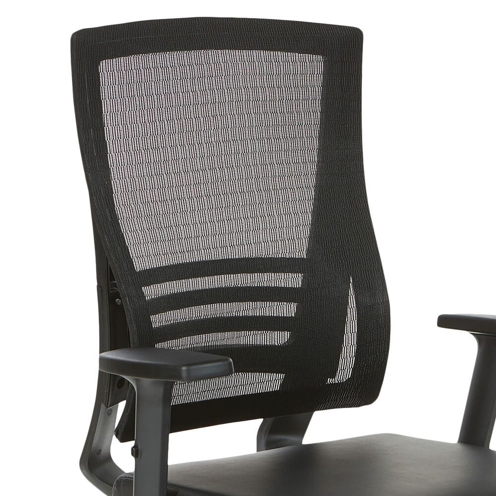 OSP Home Office Chair with Faux Leather Seat in Black, , large