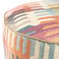 Howard Elliott Navajo Foot Pouf in Coral, Blush, Teal and Mustard, , large