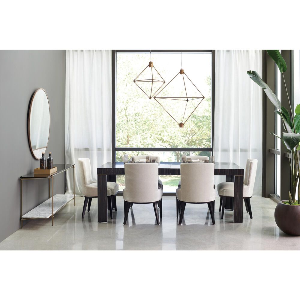 Schnadig Edge Dining Table in Striated Ebony and Lucent Bronze - Table Only, , large