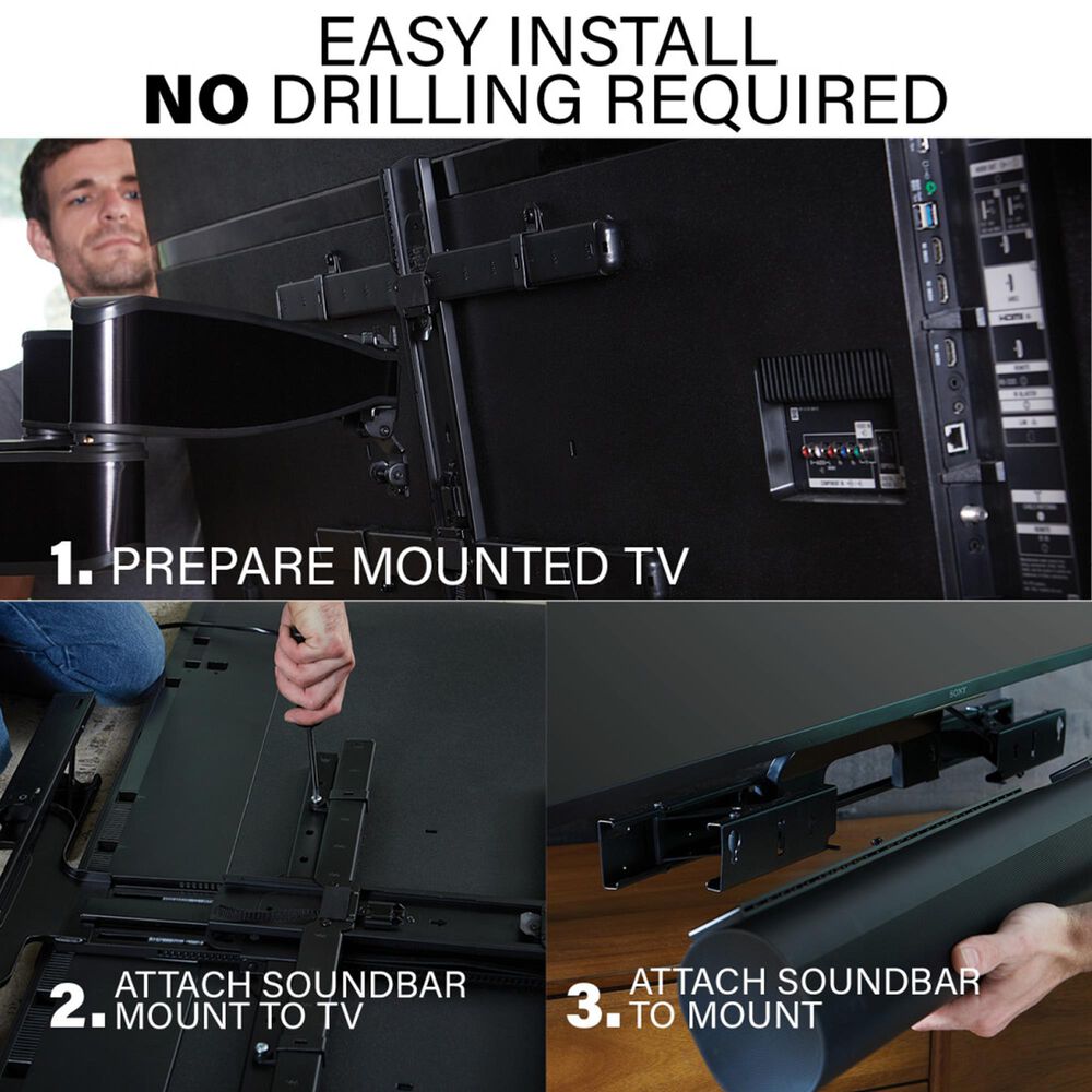 Sanus Extendable Soundbar TV Mount for Sonos Arc Sound Bar in Black, , large
