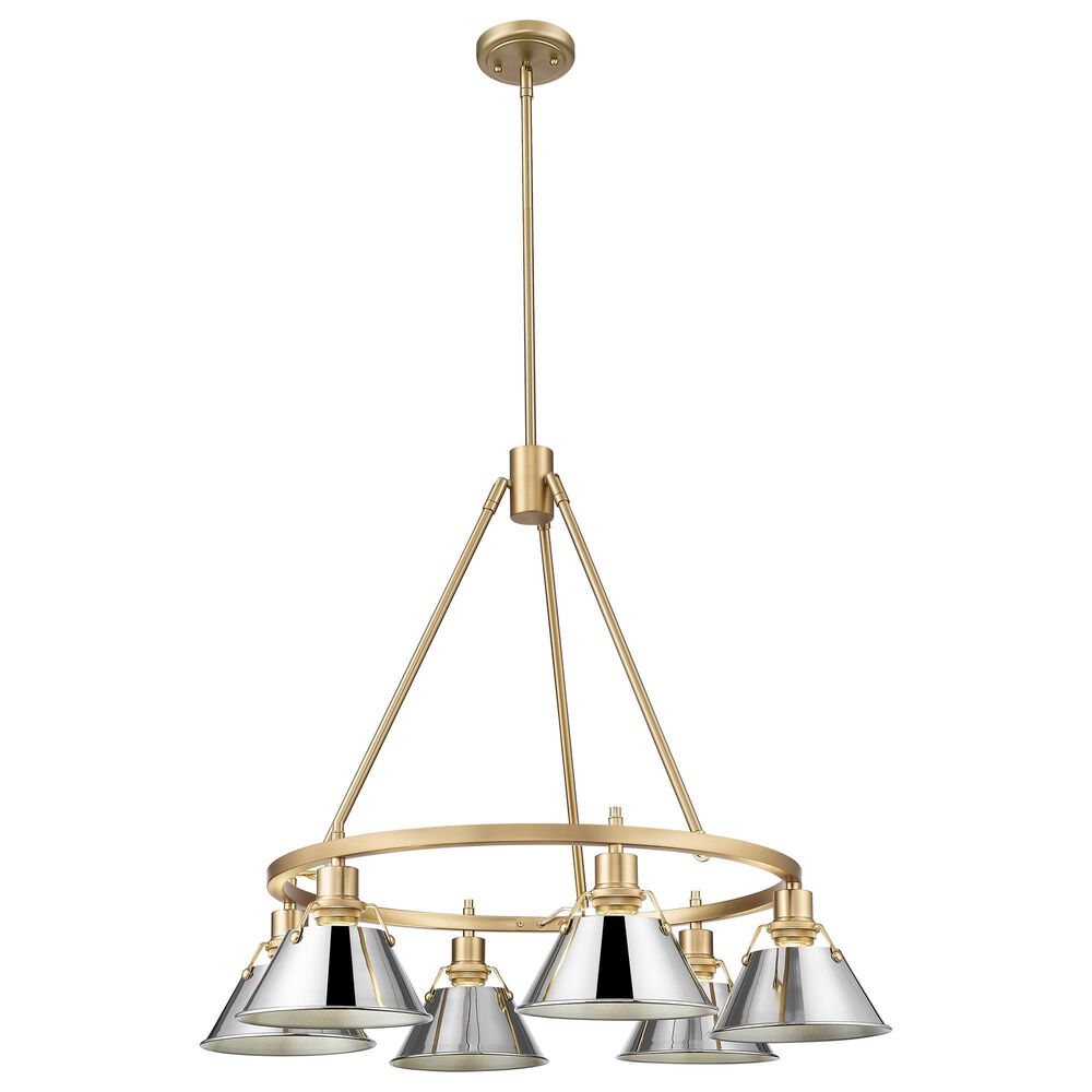 Golden Lighting Orwell 6-Light Chandelier with Chrome Shade in Brushed Champagne Bronze, , large