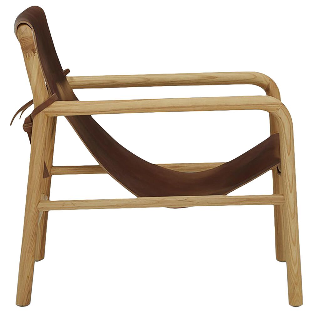 Joybird Hazel Leather Accent Chair in Chocolate and Natural, , large