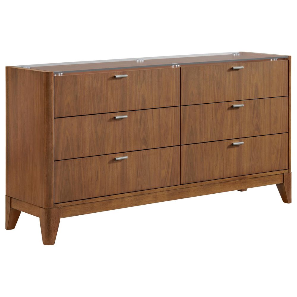 Boulder &amp; Pine King Wallbed with Two Nightstand Piers and Dresser in Warm Brown, , large