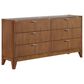 Boulder & Pine King Wallbed with Two Nightstand Piers and Dresser in Warm Brown, , large