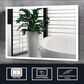 Lexora Home Aurorium 36" x 28" LED Vanity Mirror in White, , large