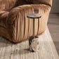Classic Home Jordyn 8" Round Accent Table in Molten Husk and Brass, , large