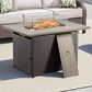 Sunwell Garden Rectangular Fire Pit Table in Brown, , large