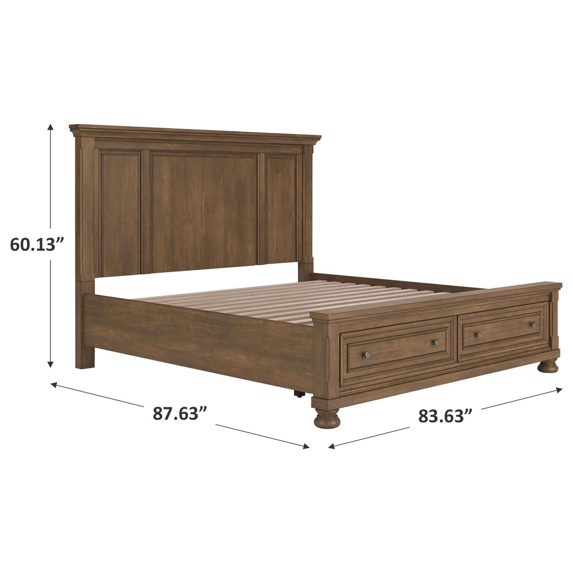 Ashley Feddinger King Storage Panel Bed in Chestnut Brown