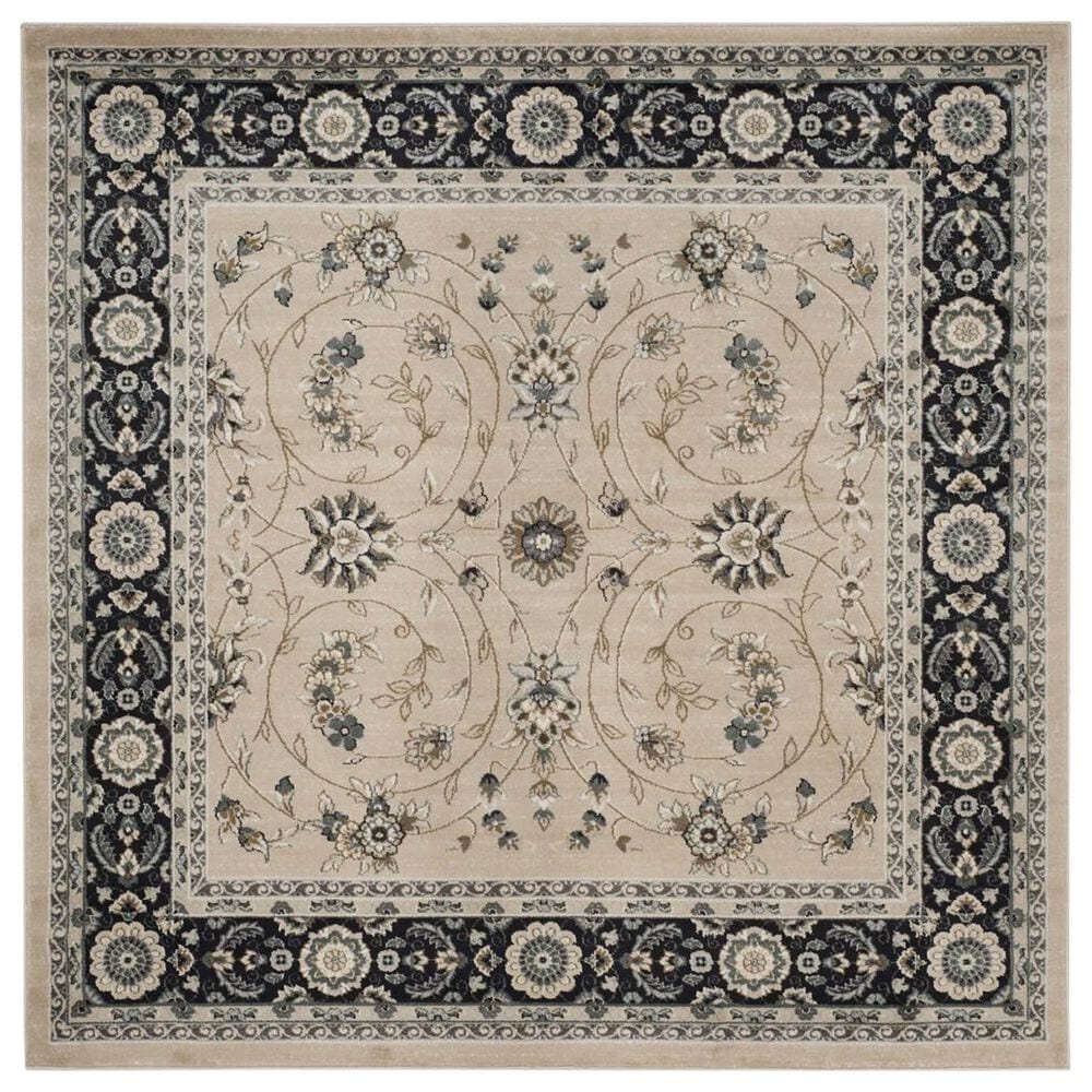 Safavieh Lyndhurst 7" Square Light Beige and Anthracite Area Rug, , large