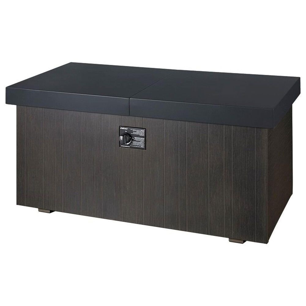 Plank and Hide Rectangular Functional Fire Pit in Wenge and Black, , large