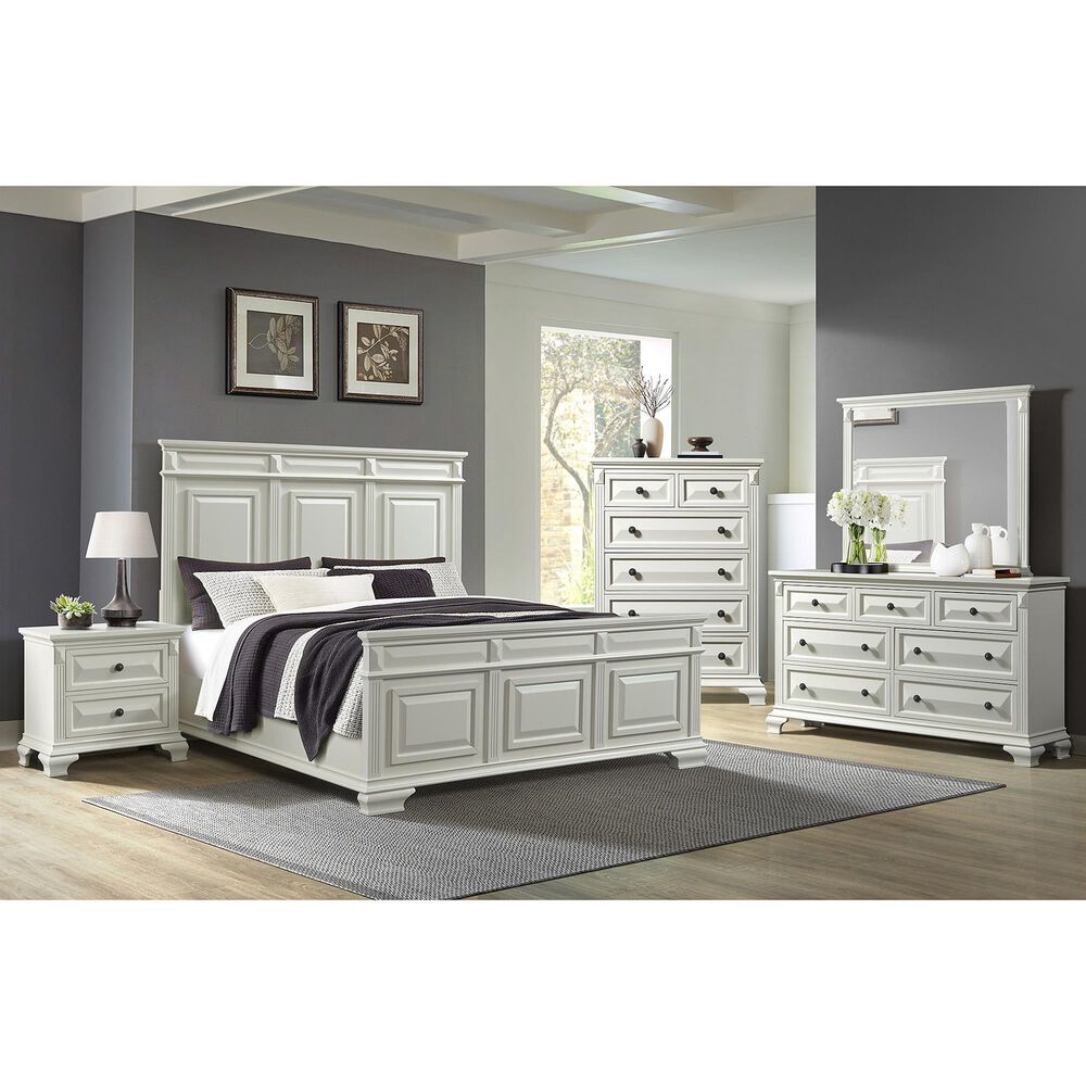 Mayberry Hill Bridgestone Queen Panel Bed in Antique White, , large