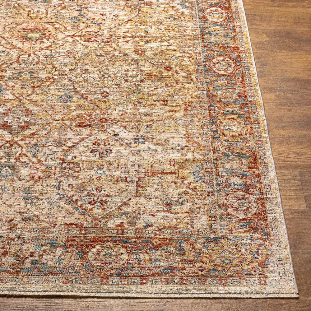 Surya Aspendos 2&#39;7&quot; x 7&#39;3&quot; Dusty Pink, Rust, Burgandy, Wheat, Taupe, Gray, Denim, Black and Cream Runner, , large
