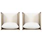 Hearth and Haven Outdoor Club Chair with Diamond Pattern Rope and Light Teak Frame in Cream (Set of 2), , large