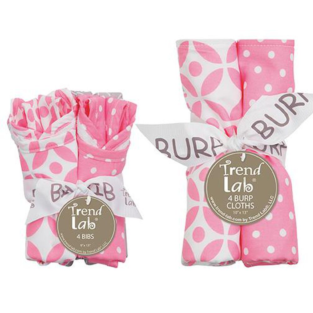 Trend Lab LLC Lily 8-Piece Bib and Burp Cloth Set, , large