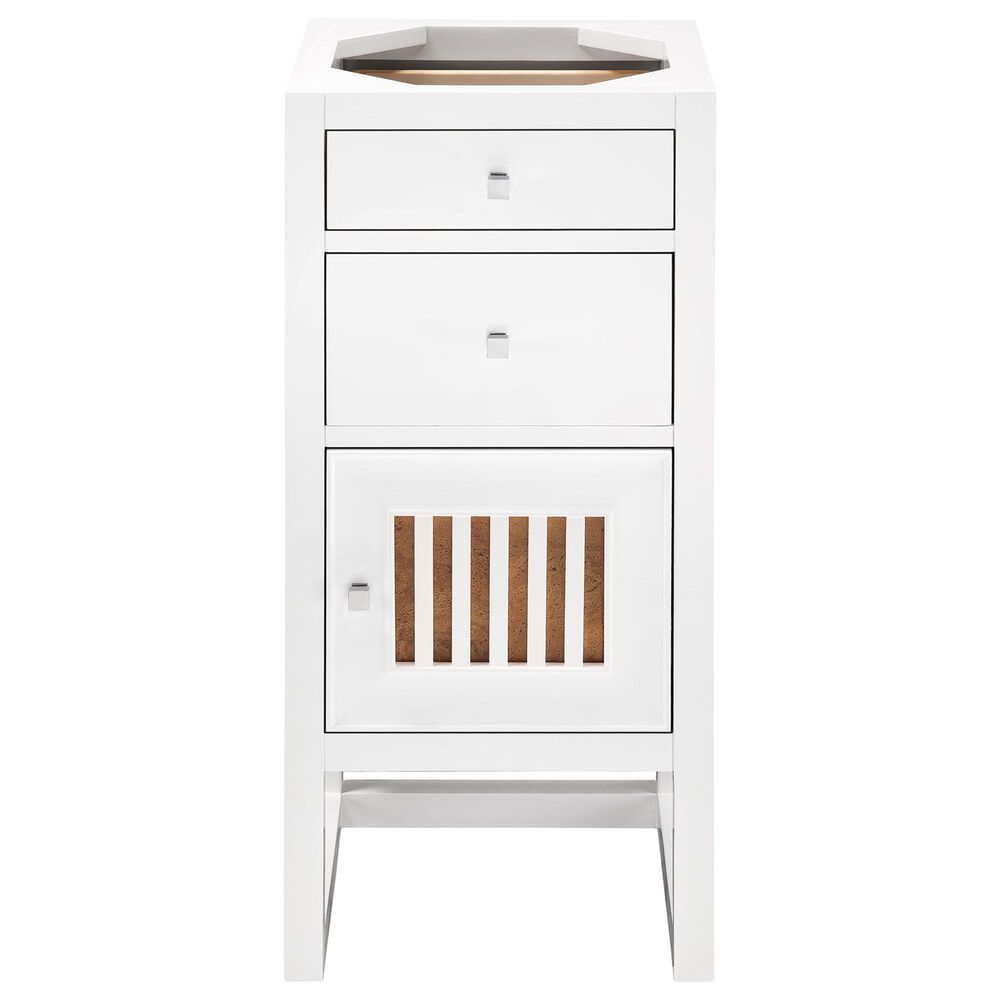 James Martin Vanities Athens 15" Right Door Cabinet in Glossy White with 3 cm White Zeus Quartz Top, , large
