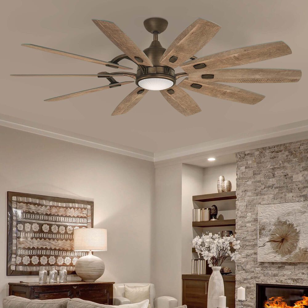 Minka-Aire Barn 65" Ceiling Fan with LED Light in Heirloom Bronze, , large