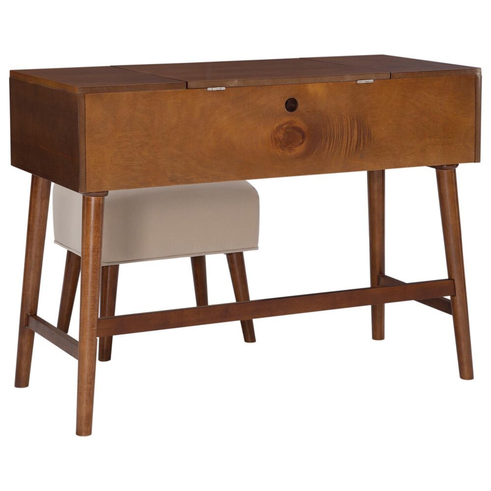 Linon Home Decor Viola Vanity with Stool in Walnut, , large