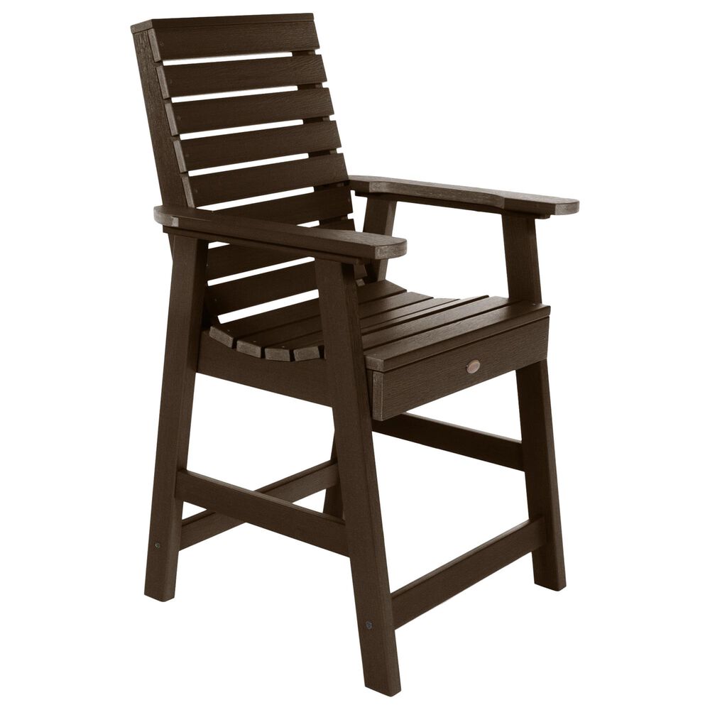 Highwood USA Weatherly 7-Piece 72&quot; Rectangular Patio Counter Height Dining Set in Weathered Acorn, , large