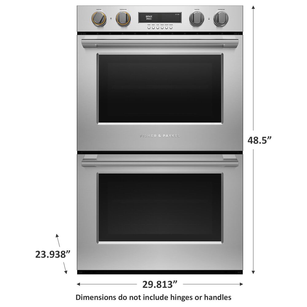 Fisher &amp; Paykel 30&quot; Double Electric Wall Oven with Convection and AeroTech in Stainless Steel, , large