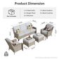 HOMLUX 5-Piece Patio Conversation Set with Two Ottomans in Light Gray, , large