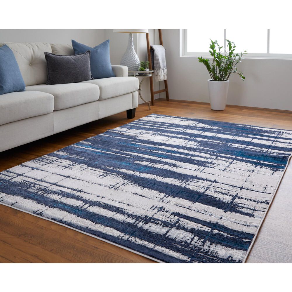 Feizy Indio 6&#39;7&quot; x 9&#39;6&quot; Blue and Ivory Area Rug, , large