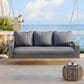 Hearth and Haven Go Outdoor 3-Seater PE Rattan Wicker Porch Swing Bench in Gray, , large