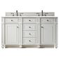 James Martin Vanities Bristol 60" Double Bathroom Vanity in Bright White with 3 cm Arctic Fall Solid Surface Top and Rectangular Sinks, , large